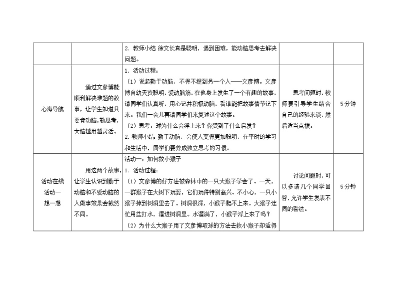 第十四课  勤于动脑   教案第3页