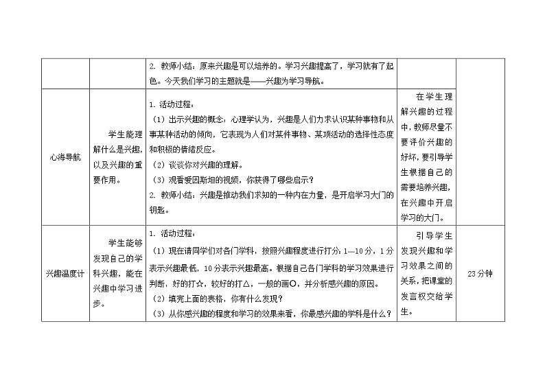 南大版心理健康六年级1.《兴趣为学习导航》课件+教案03