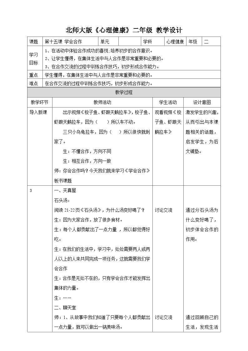 北师大版心理健康二年级下册15.《 学会合作》 课件＋教案+素材01