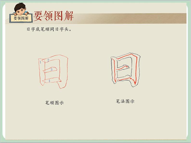 五年级上册书法课件-8.日字头与日字底|西泠版08