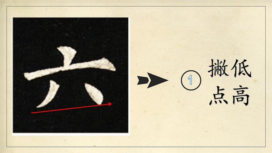 北師大版三年級下冊書法指導(dǎo)第14課《左撇右點(diǎn)》課件第6頁