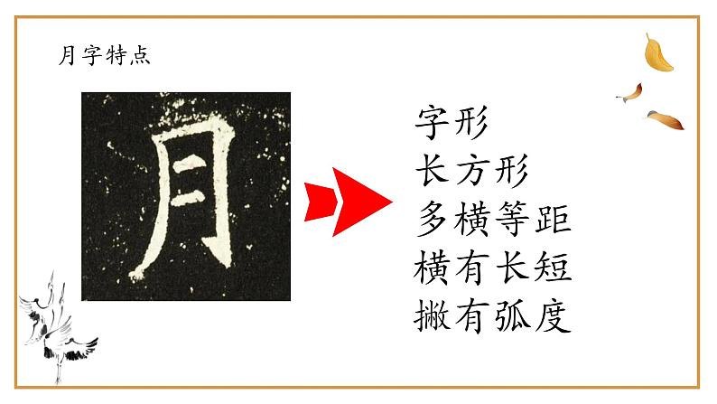 北师大版四年级下册书法指导第3课《月字旁》课件第6页
