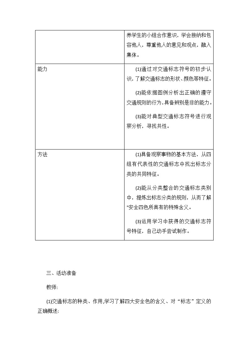 内蒙古版综合实践活动二上 1.1 交通标志我会认 教案02