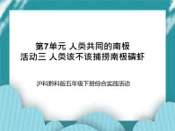 五年级下册综合实践活动课件+教案-第7单元 人类共同的南极 活动三 人类该不该捕捞南极磷虾  沪科黔科版