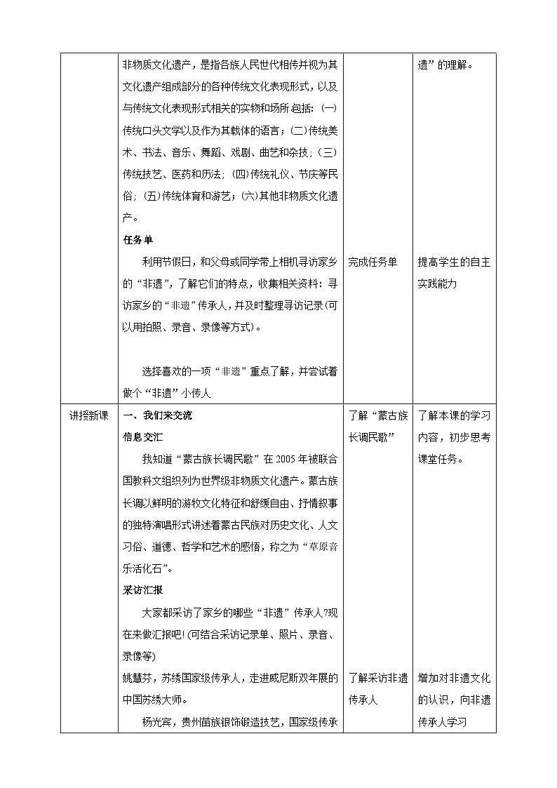 【内蒙古版】第一课 我是“非遗”小传人第2页