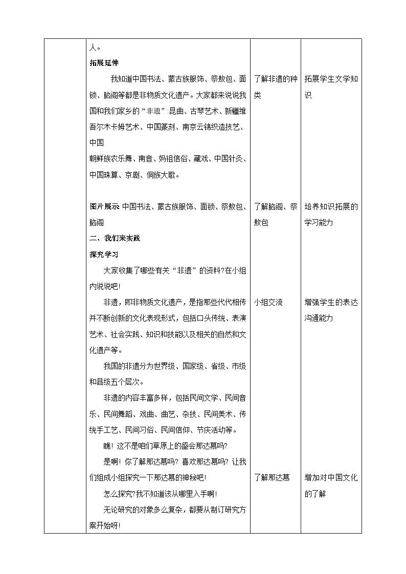 【内蒙古版】第一课 我是“非遗”小传人第3页
