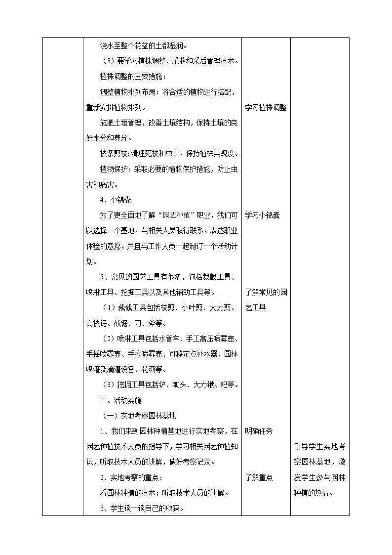 湘科版综合实践活动六年级11.《体验园艺植物栽培技术》教案第3页