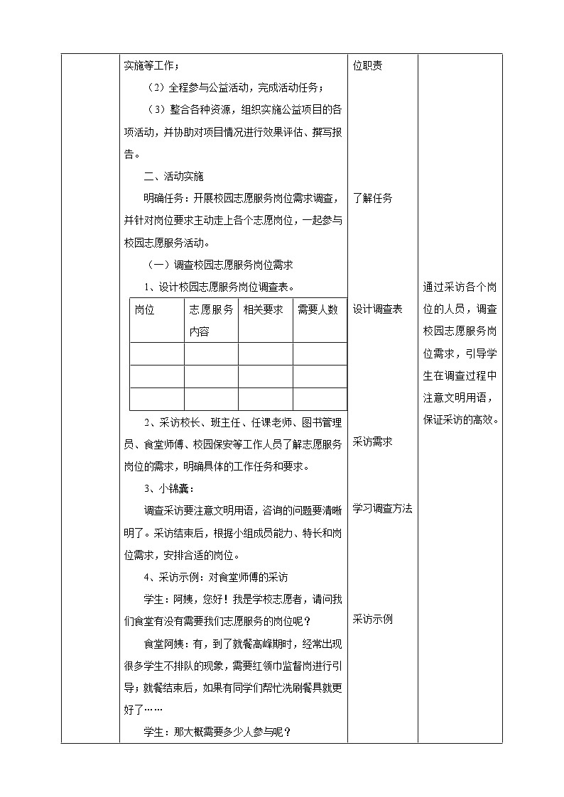 湘科版综合实践活动五年级5.《我是校园志愿者》教案第3页