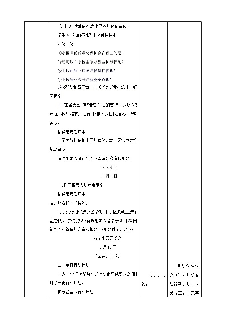 【沪科·黔科版】六上综合实践 小小护绿队 活动三《小区护绿监督队》 课件+教案02