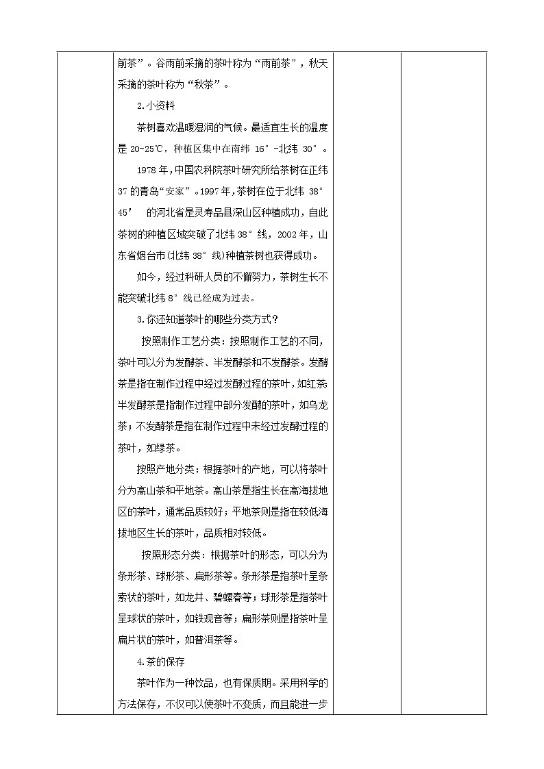 【鲁科版】《综合实践活动》六下 6.2《茶艺·认识茶叶》教案第3页
