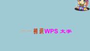 苏科版四年级全册第1课 初识“WPS文字”教学演示ppt课件