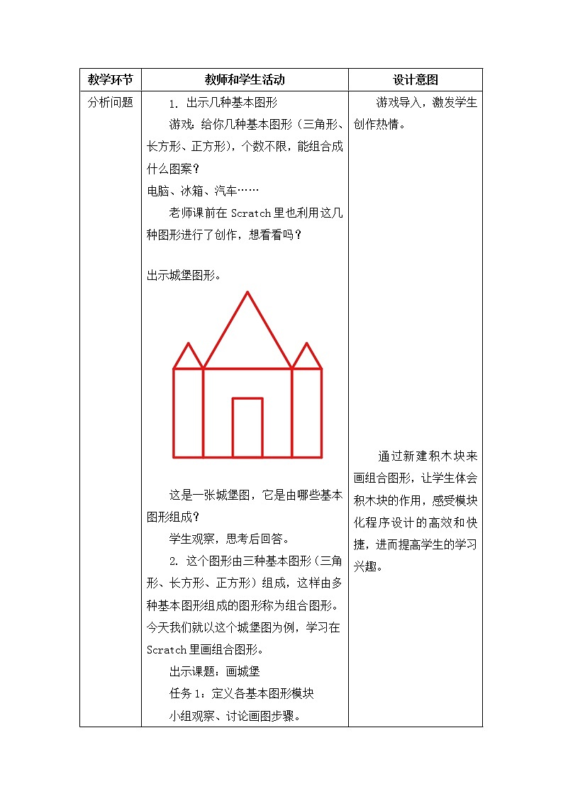 五年级上册信息技术 第13课 画城堡 教案第2页