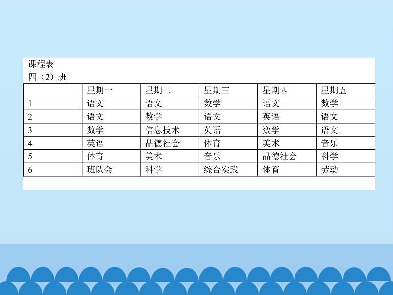 小学四年级下册信息技术-第2课编辑班级课程表电子工业版(安徽)(13张)ppt课件第3页