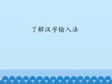 小学三年级上册信息技术-第6课了解汉字输入法闽教版(13张)ppt课件