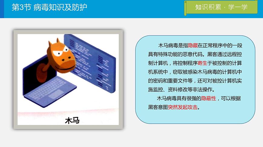 川教版信息技術(shù)四年級上冊 2.3《病毒知識及防護(hù)》  課件PPT第6頁