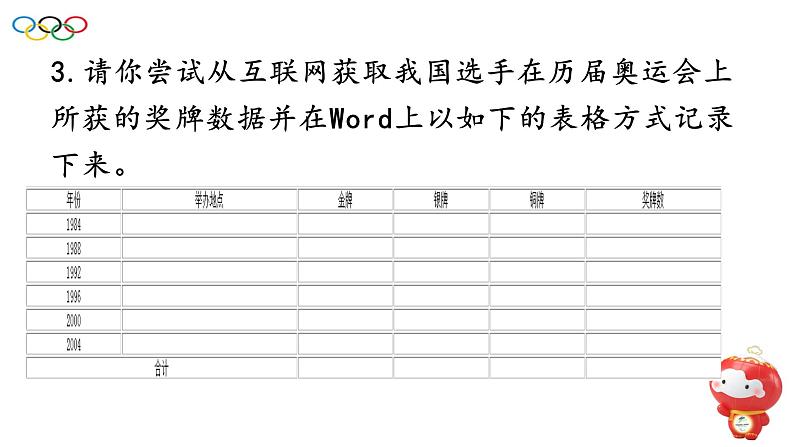 第五课制作奥运奖牌统计表第7页