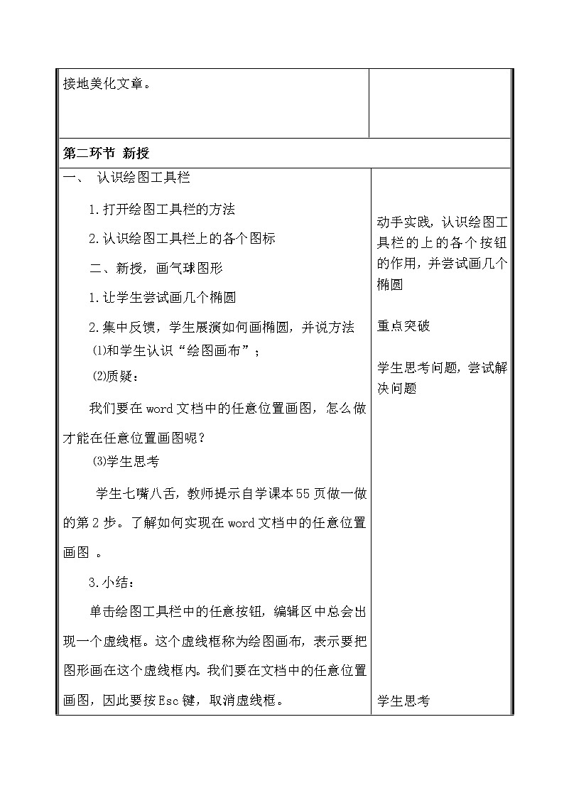 電子工業(yè)版(內(nèi)蒙古) 五下 第9課 在文檔中畫(huà)圖 教案第2頁(yè)