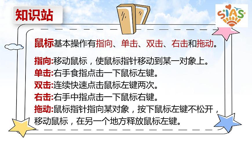 河大版信息技術(shù)三上 第3課 我和鼠標(biāo)交朋友 課件PPT第7頁