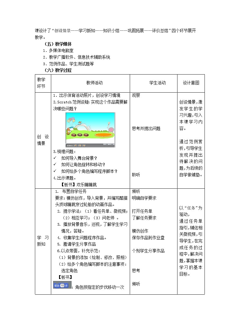 廣州市小學(xué)信息技術(shù)六年級(jí)創(chuàng)意程序設(shè)計(jì)：《歡樂蹦蹦跳》教學(xué)設(shè)計(jì)第2頁(yè)