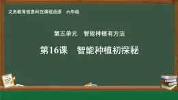 第16課 智能種植初探密課件 2024-2025年信息科技六年級全一冊