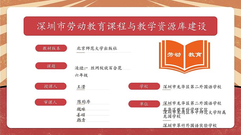 小学劳动教育 六年级 《丝网绽放百合花》第一课时 课件02