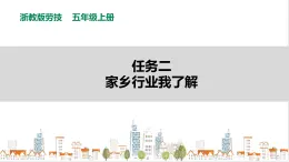 【浙教版】五年級(jí)上冊(cè)《勞動(dòng)》項(xiàng)目四 任務(wù)二《家鄉(xiāng)行業(yè)我了解》課件+教案