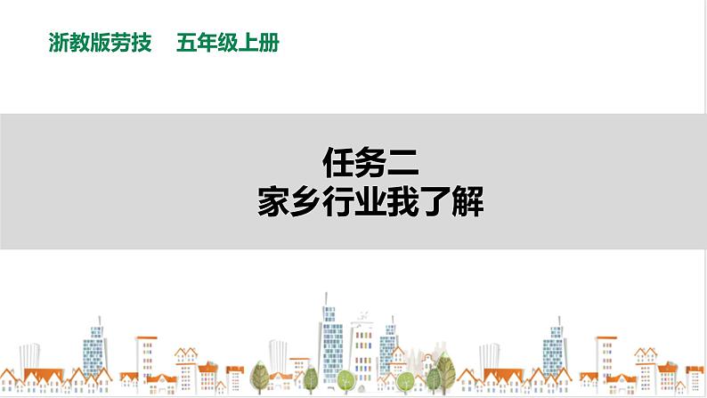 浙教版】五年级上册《劳动》项目四 任务二《家乡行业我了解》课件第1页