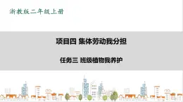 浙教版勞動二年級上冊 項(xiàng)目四 任務(wù)三《班級植物我養(yǎng)護(hù)》 課件+教案+素材