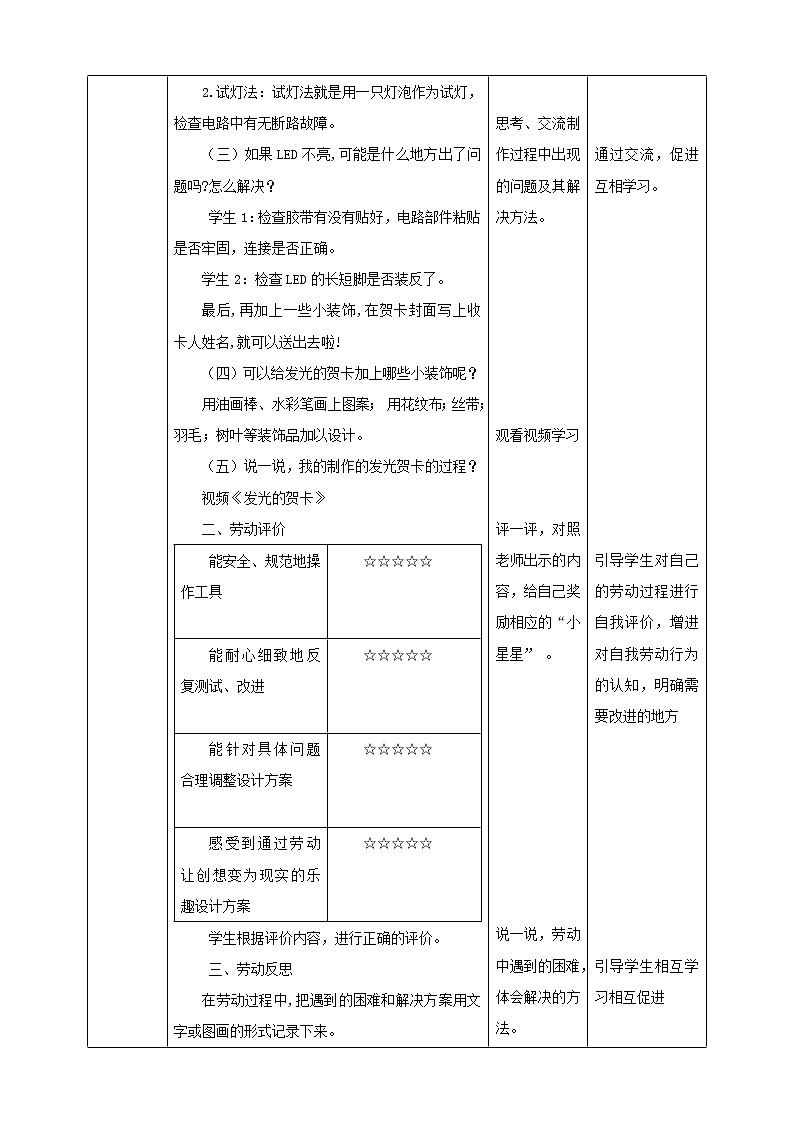 【浙教版】四年级下册《劳动》项目一 任务三 《让贺卡亮起来》教案第2页