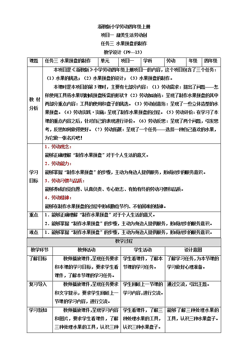 项目一 任务三《水果拼盘的制作》课件+教案+素材01