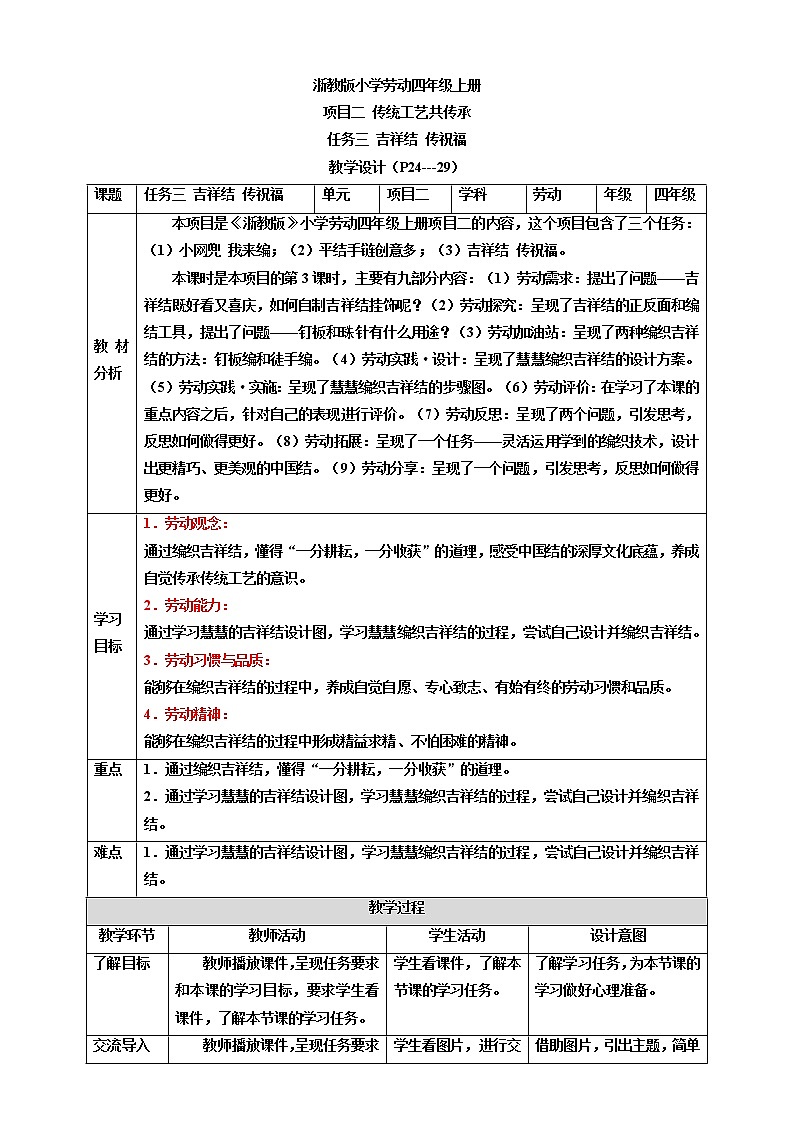 项目二 任务三《吉祥结 传祝福》课件+教案+素材01