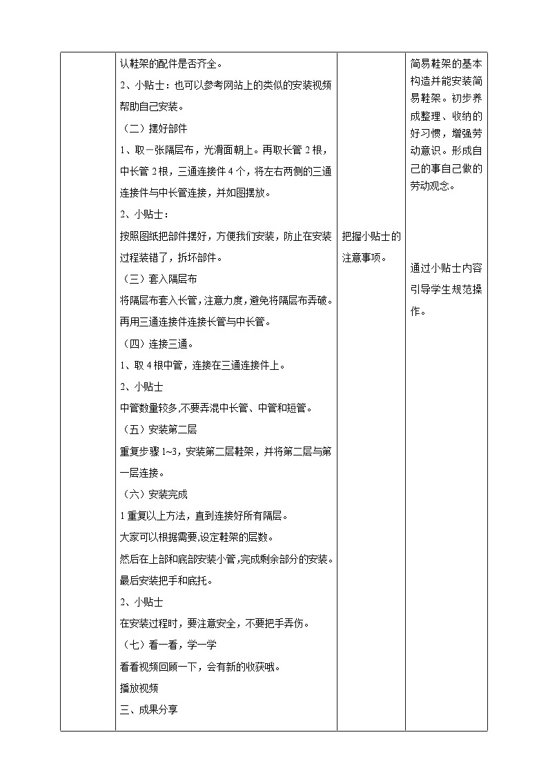 【人教版】三下劳技 项目七 安装简易鞋架 课件+教案+素材02