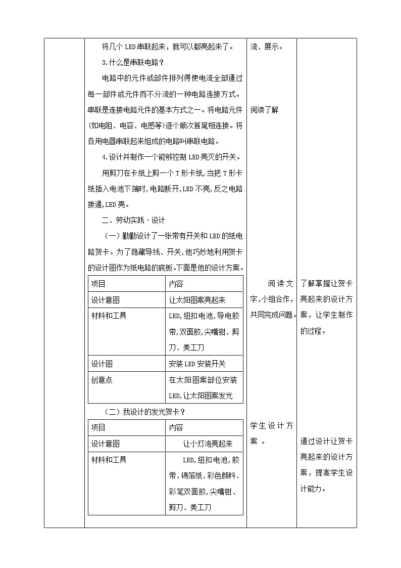 浙教版四年级下册劳动项目一任务二《设计能亮起来的贺卡》教案02