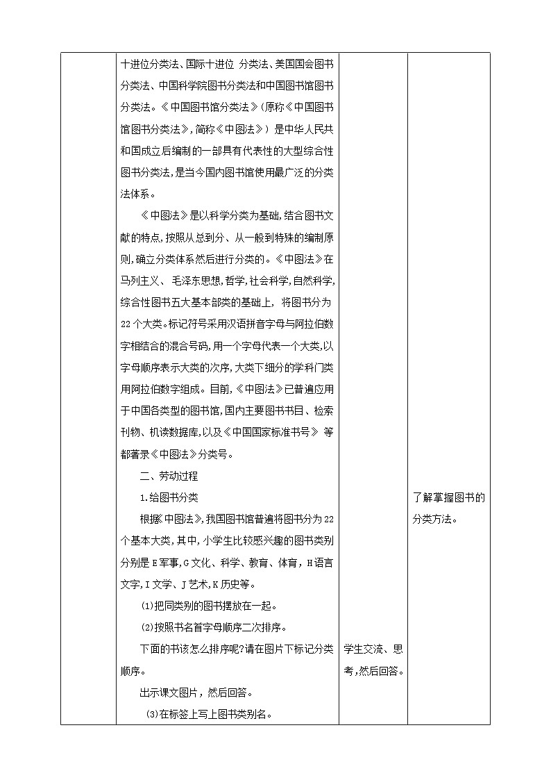 北师大版劳技六年级 第8课《我当图书管理员》教案第2页
