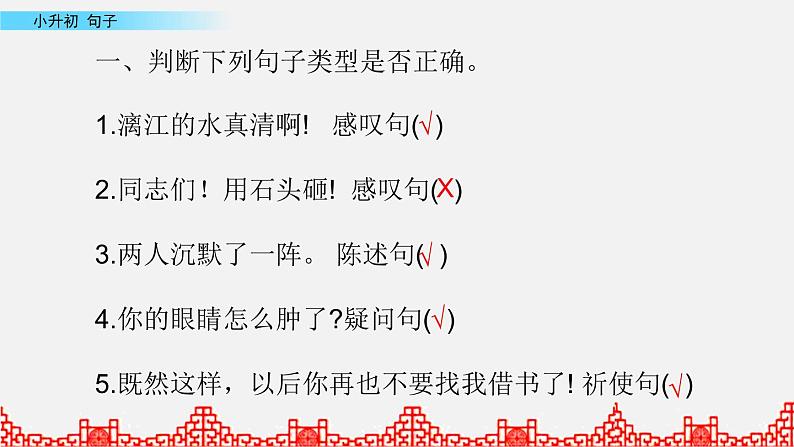 小升初语文复习课件:句子第1课时第7页