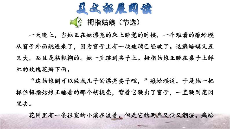 部编版三年级上册语文授课课件 第3单元 8 卖火柴的小女孩拓展积累课件第5页
