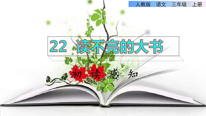 部编版三年级上册语文授课课件 第7单元 22 读不完的大书初读感知课件第1页