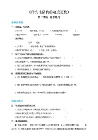 人教部编版五年级上册7 什么比猎豹的速度更快第二课时练习