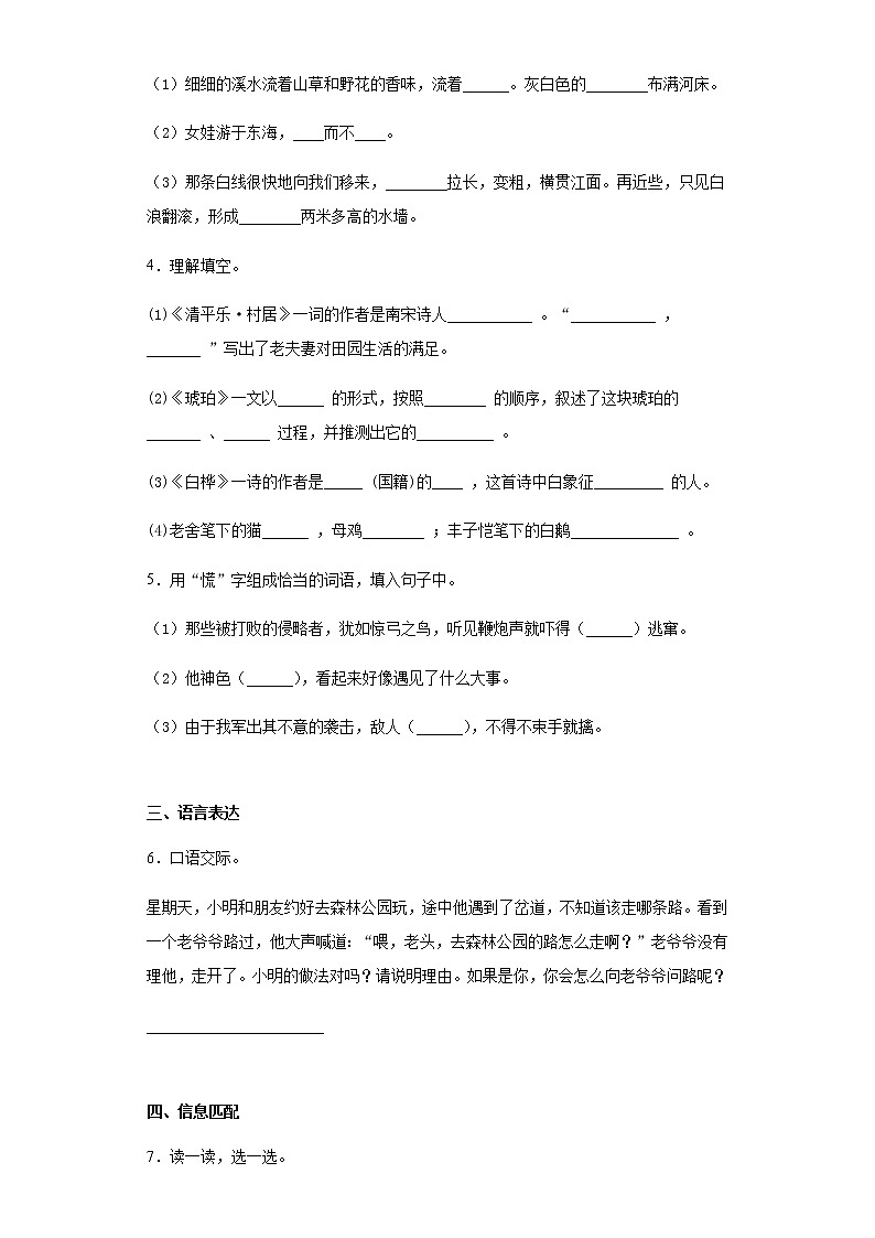 暑假预热——2022年河南省南阳市小升初语文试题(十三)第2页