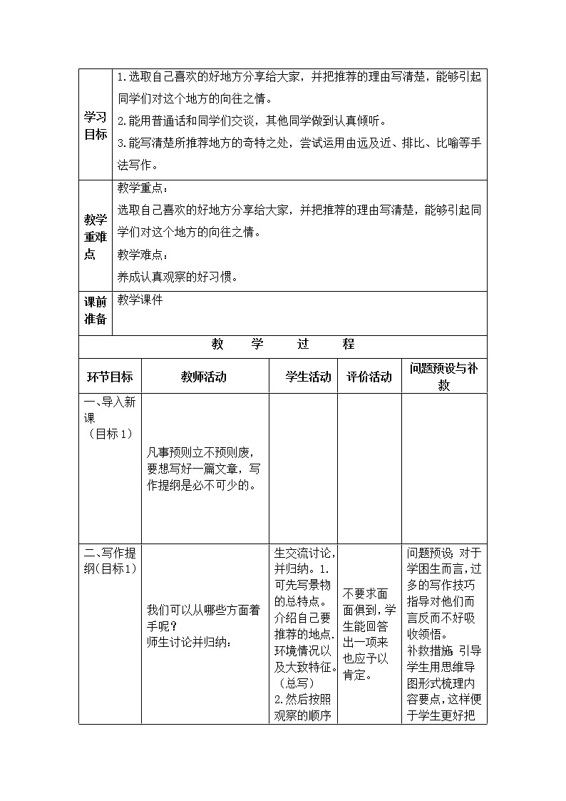 《推荐一个好地方》第三课时第2页