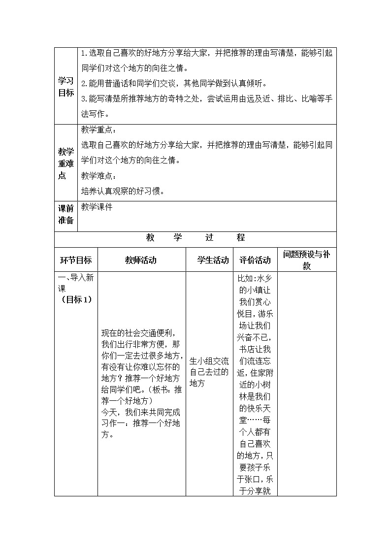 《推荐一个好地方》第一二课时第2页