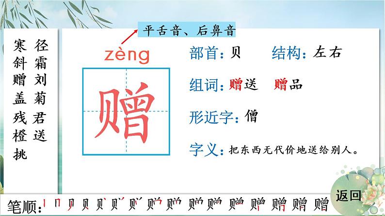 4 古诗三首 人教版语文三上生字教学课件(含自动播放配音)07