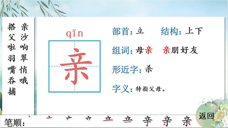 15 搭船的鸟 人教版语文三上生字教学课件(含自动播放配音)第4页