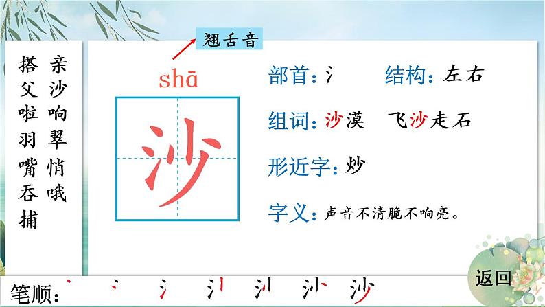 15 搭船的鸟 人教版语文三上生字教学课件(含自动播放配音)第6页