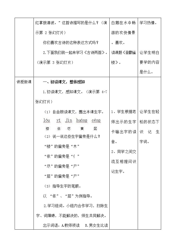 部编人教版二年级语文上册《古诗二首》精品教案教学设计小学优秀公开课02