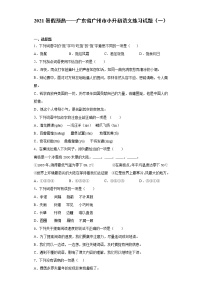 2021暑假预热——广东省广州市小升初语文练习试题（一）