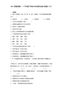 2021暑假预热——广东省广州市小升初语文练习试题（七）