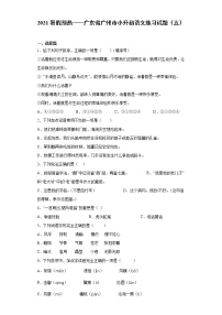 2021暑假预热——广东省广州市小升初语文练习试题（五）