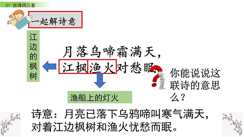 部编版五年级语文上册 21课古诗三首 王晓 枫桥夜泊课件PPT第8页