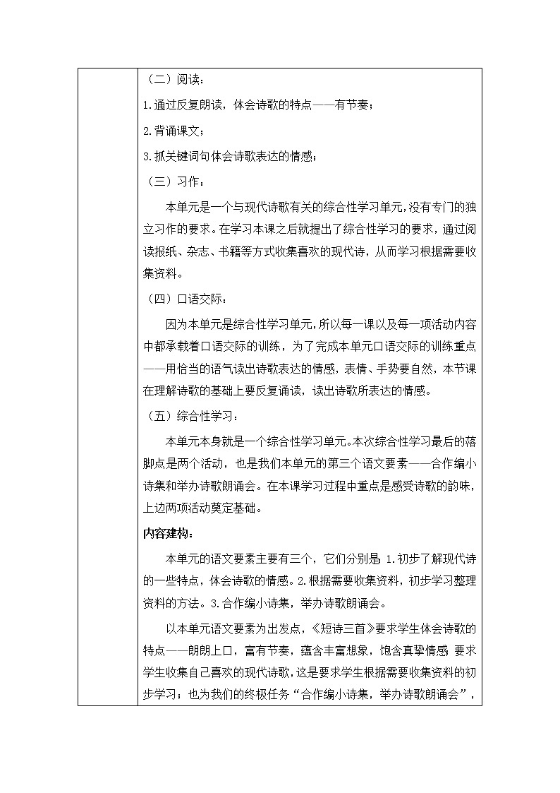 部编版语文四下《9.短诗三首, 繁星》教案第2页